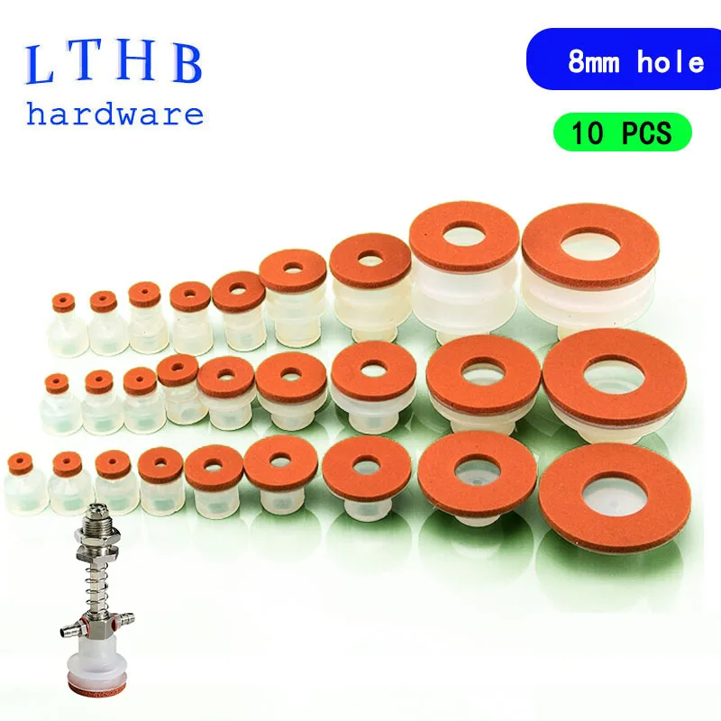

10 PCS Vacuum Sucker with Sponge Traceless Suction for Injection Molding Machine 8mm Mounting Hole Manipulator Accessories