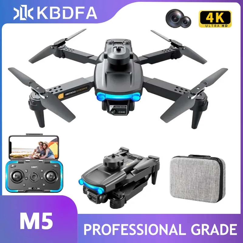 

KBDFA New M5 Drone 4K Optical Flow with Dual Cameras Drones Omnidirectional Obstacle Avoidance Six-Axis Foldable Rc Aircraft Toy