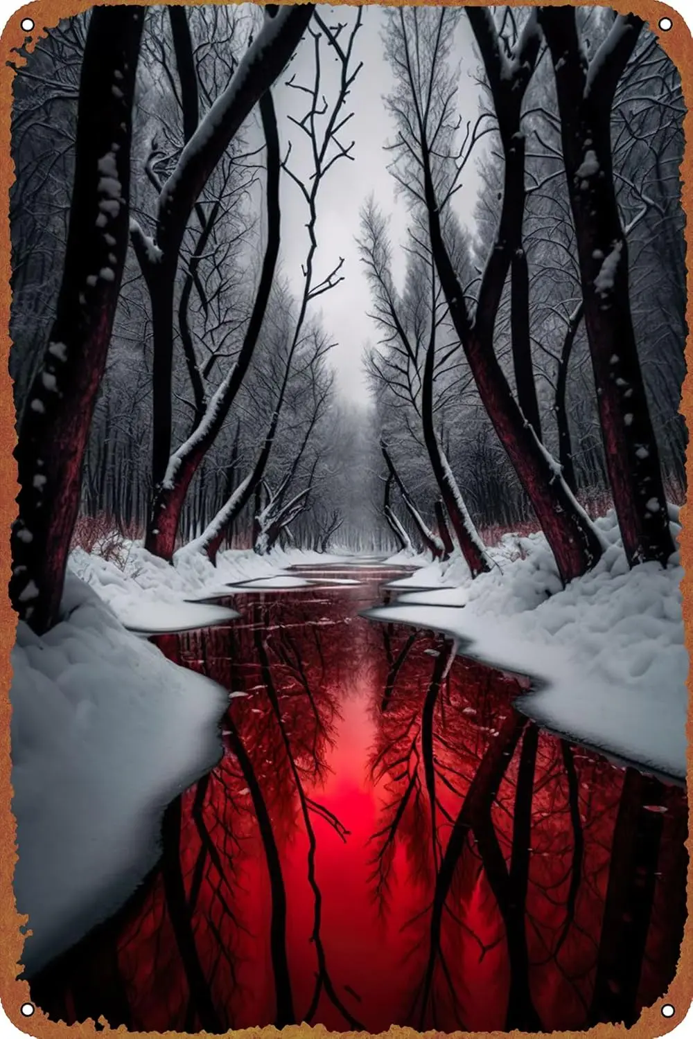 Плакат KVYYB Blood Rver Metl Plque Tn Sgn Vntge Pub Club Cfe br Home Wll Decoon Poster Retro 8x12 nches