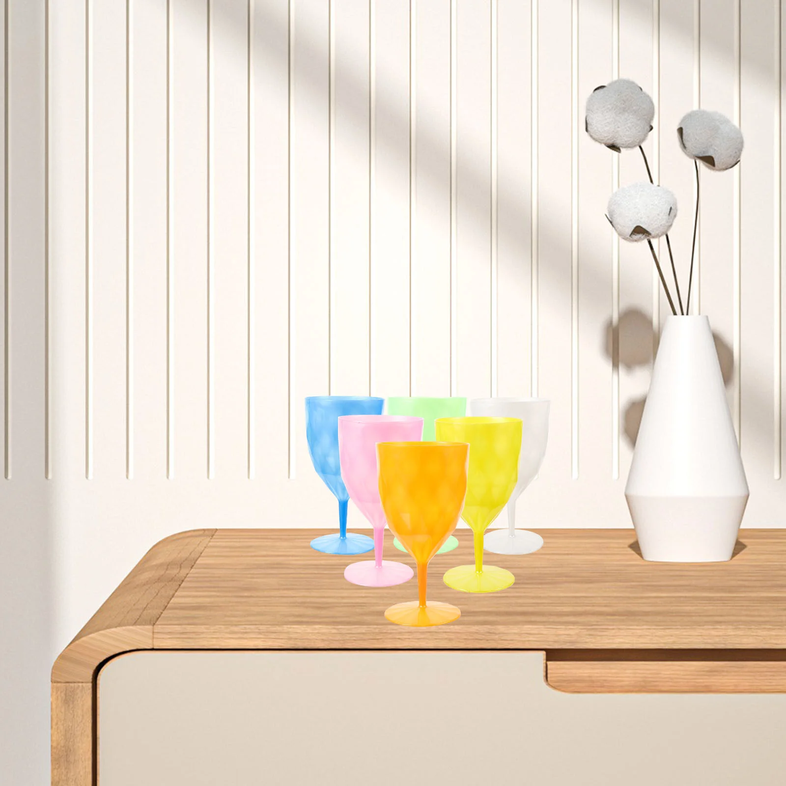 

6 Pcs Plastic Cup Party Cups Cocktail Drinking Footed Champagne Margarita Goblets