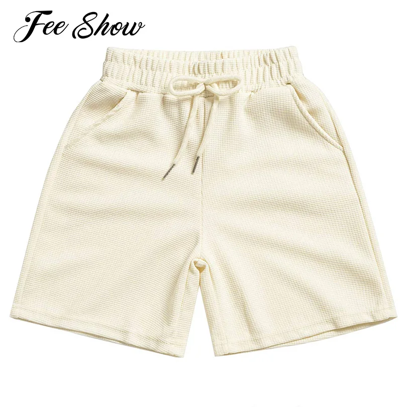 

Kids Girls Boys Casual Shorts Solid Color Elastic Waistband Wide Leg Loose Sports Tennis Shorts with Pockets Quickly Dry Bottoms