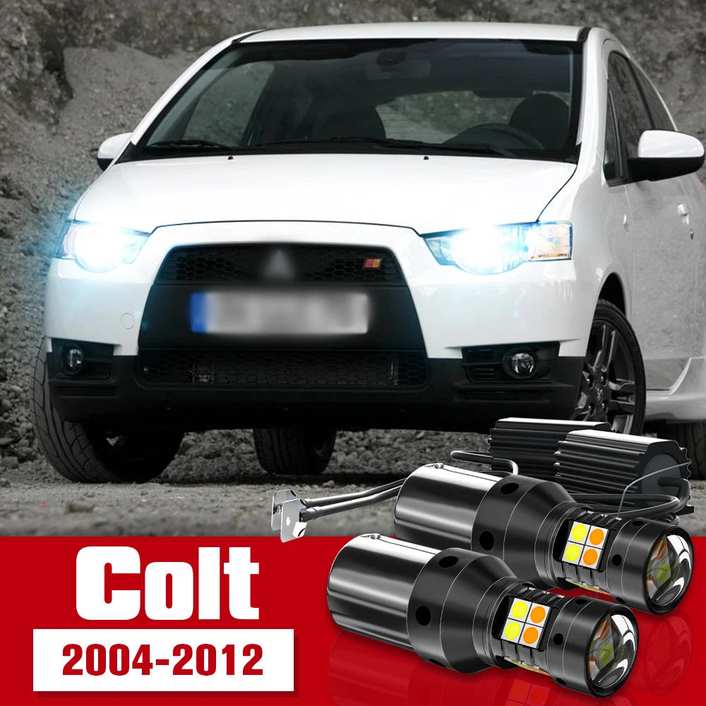 

2pcs Dual Mode Turn Signal+Daytime Running Light Accessories LED DRL For Mitsubishi Colt 2004-2012 2006 2007 2008 2009 2010 2011