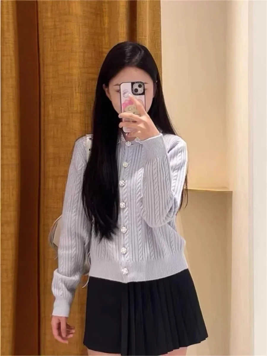 Женское вязаное кардиганское пальто с отложным воротником 2022 ранняя весна