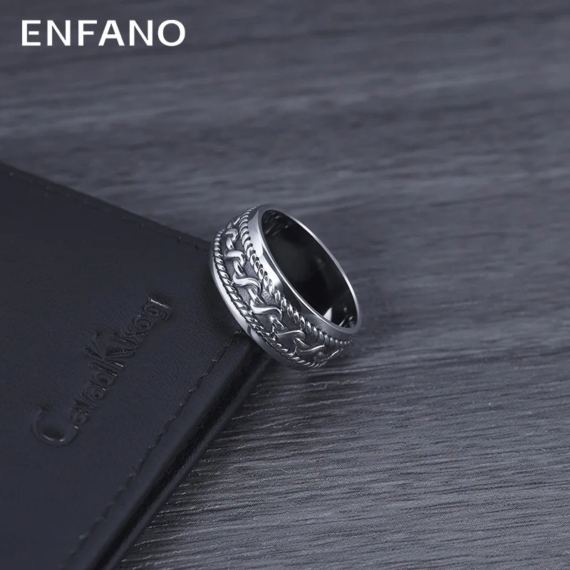 

Enfano Men's Ring Personalized Minority Ornament Non-Fading Retro Hip Hop Ring Index Finger