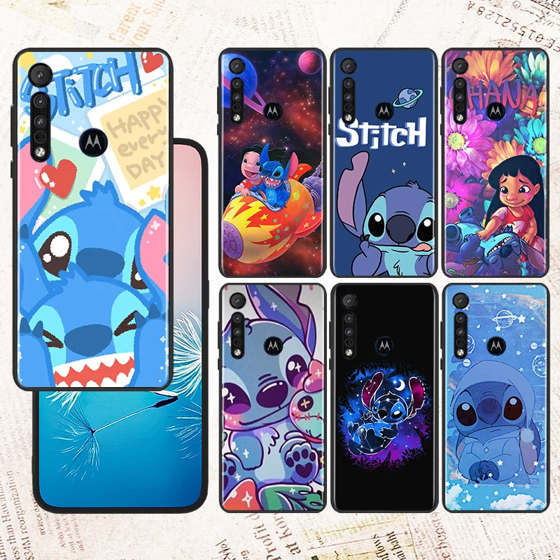 

Anime Disney Stitch Cartoon For Motorola E32 G52 G Stylus G41 G71 Edge G60 S G9 G8 20 E7i Power One Fusion Black Phone Case