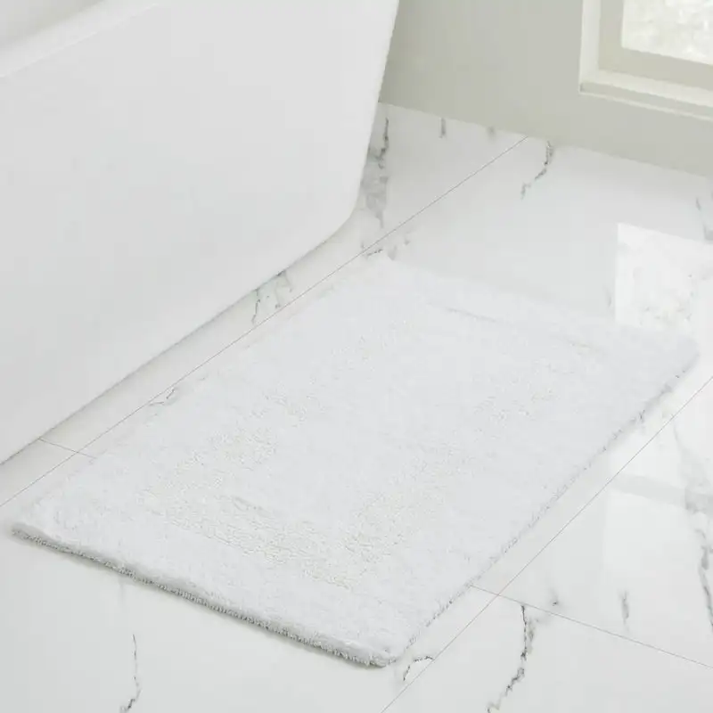 

Solid Bright White Cotton Bath Rug, 20 Leopard print Shower mat Keep off rug Horror decor Luxury rug Prayer mats muslim Carpet W