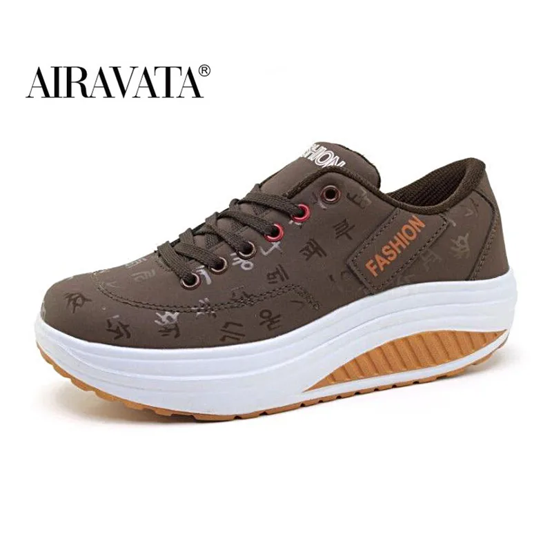Women Shake Shoes Fashion Platform Wedge Heels Sneakers Height Increasing Famale Casual Shoes