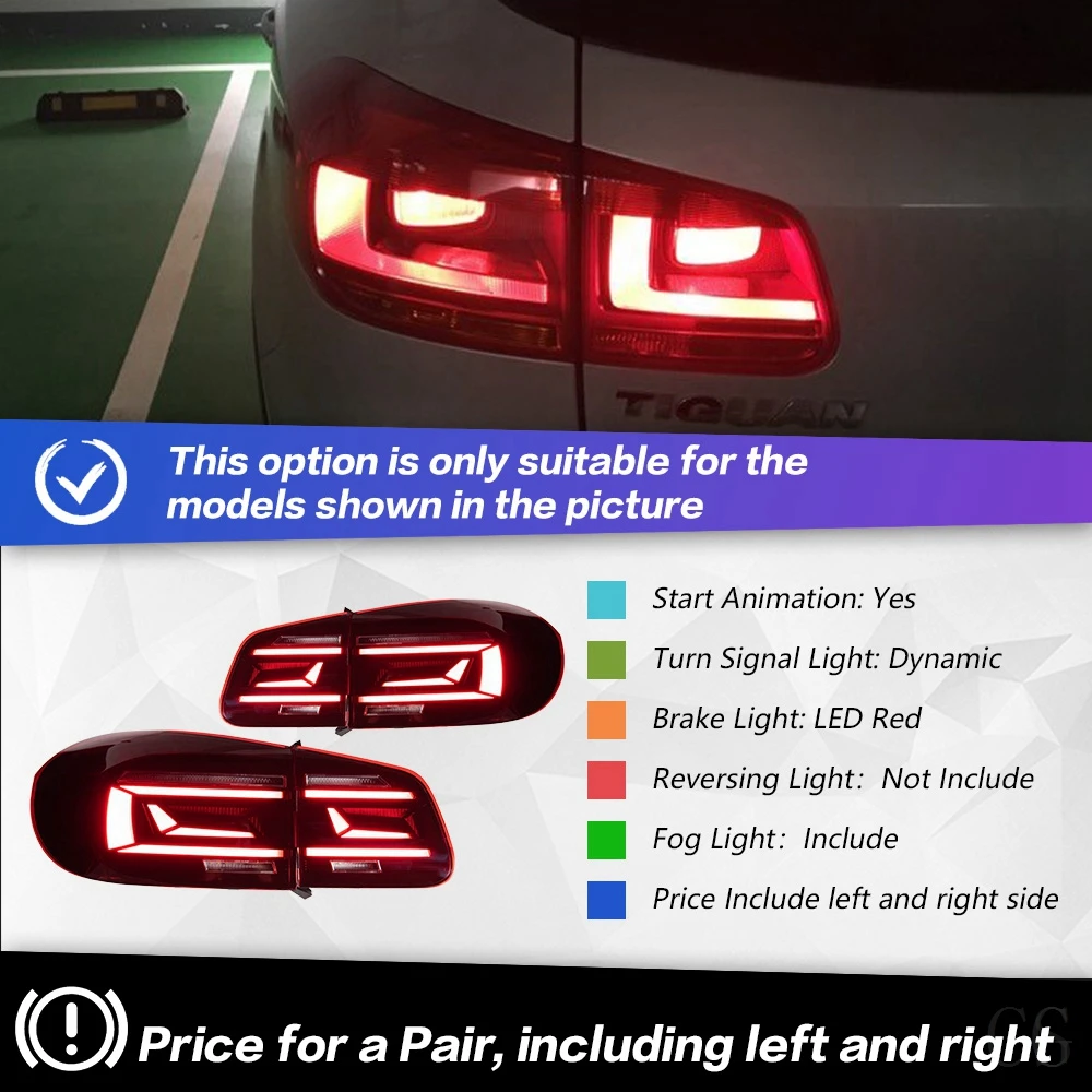 

AKD автомобильный Стайлинг для VW Tiguan задние фонари 2013-2017 Volks Wagen Новый Tiguan задний фонарь DRL + тормоз + парковка + сигнал задний фонарь