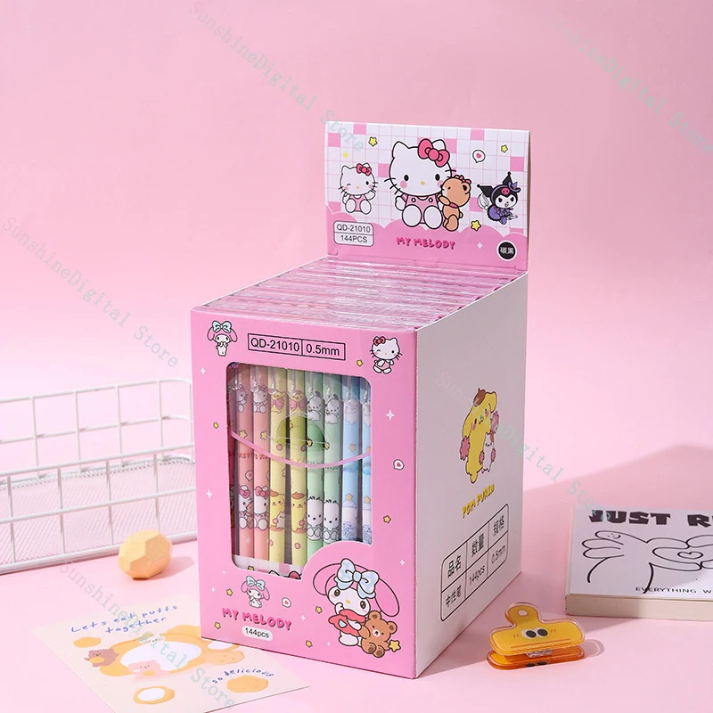

Стираемая нейтральная прямая ручка Sanrio, мультяшная кавайная искусственная ручка для письма, канцелярские принадлежности