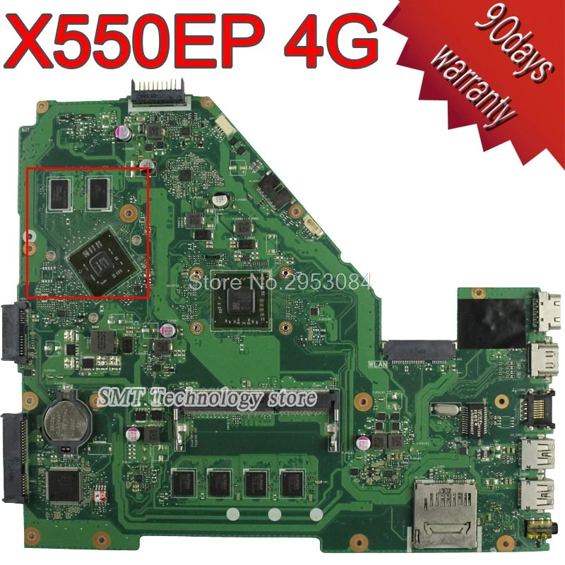

For Asus F552E F552EP X552E X552EP REV2.0 Motherboard HD8670M 4G Memory 60NB03Q0-MB9120 Motherboard