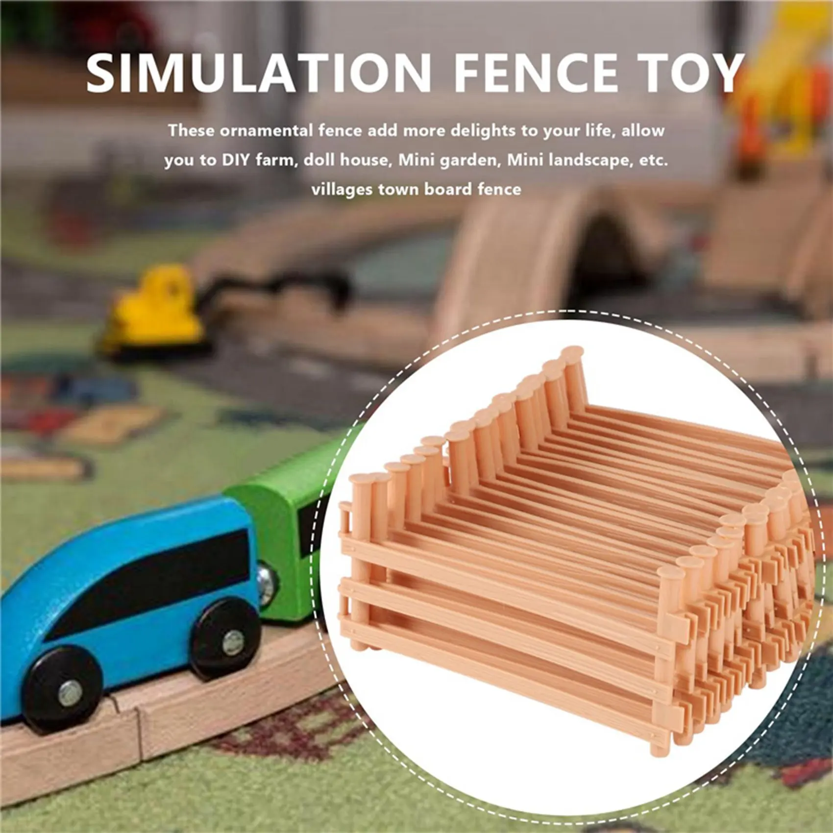 

20Pcs Mini Fence Plastic Garden Fence Toys Fairy Garden Fence Panels Plastic Fence Farm Animal Fence Tools for Kids Toys