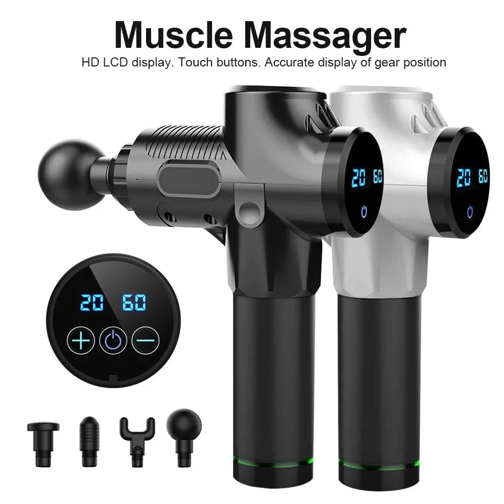 

Электрический инструмент для массажа мышц, массажный пистолет для физиотерапии, глубокая вибрация, расслабление мышц, фитнес, 1200-3300 об/мин