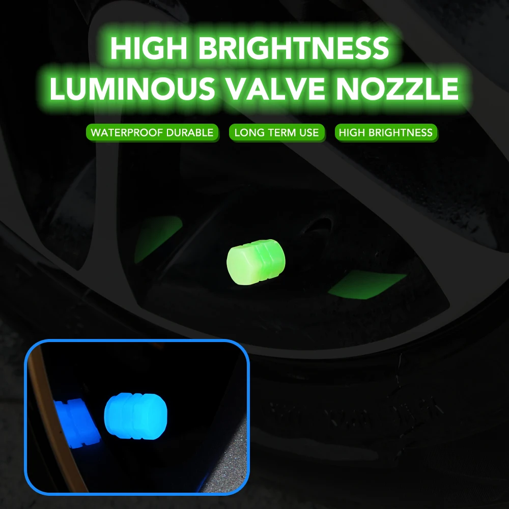 Luminous Tire Valve Cap Car Wheel Hub Glowing Decorative for Suzuki Vitara jimny SX4 S-CROSS Ignis Alto Samurai Baleno Grand |