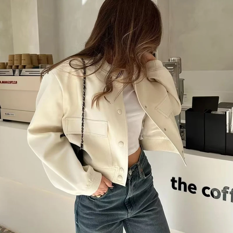For Women 2023 Spring Autumn Female Long Sleeve Coats Ladies Big Pockets Jacket New Outerwear