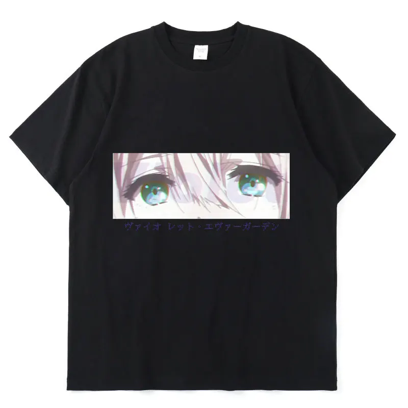 

Футболка женская оверсайз с коротким рукавом, уникальный комикс из тонкого хлопка, Повседневная Свободная спортивная рубашка с аниме фиоле...