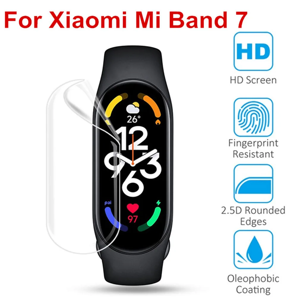 

Защитная пленка для экрана 8 шт./лот, гидравлическая пленка для Xiaomi Mi Band 7, защитные пленки Miband 7, Прозрачная мягкая прозрачная полная защита, Новинка