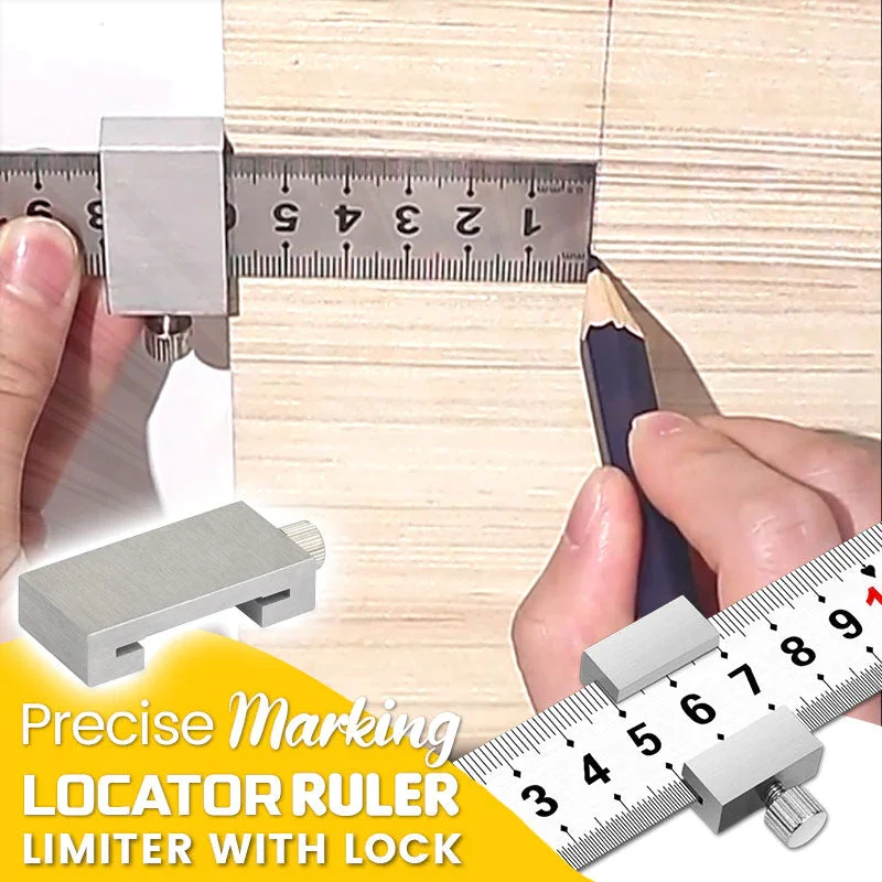 

Carbon Steel Ruler Limit Block Measuring Rulers Tools Positioner Adjustable Scriber Line Marking Gauge Carpentry Scriber Gadgets