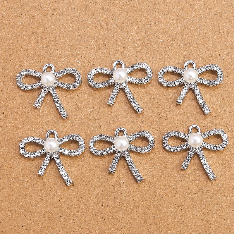 

10pcs 22x20mm Elegant Crystal Bow-knot Charms Pendants for Making DIY Handmade Necklaces Earrings Crafts Jewelry Findings