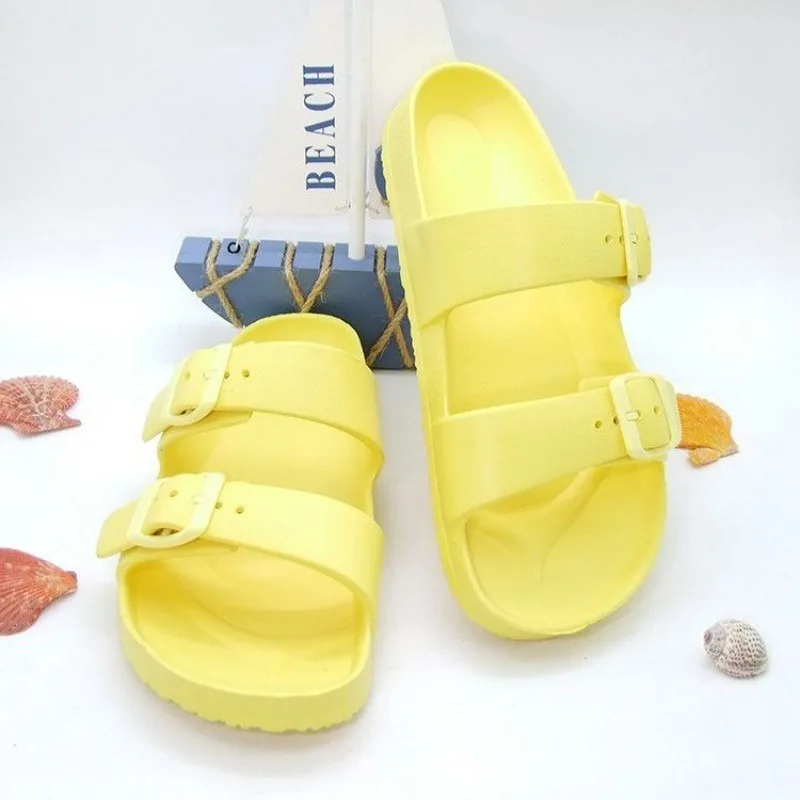 Сандалии на плоской подошве для мужчин и женщин повседневные удобные тапочки