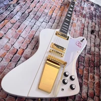 this is a professional 6 string electric guitar with a white shaped body and beautiful voice it is free to mail home