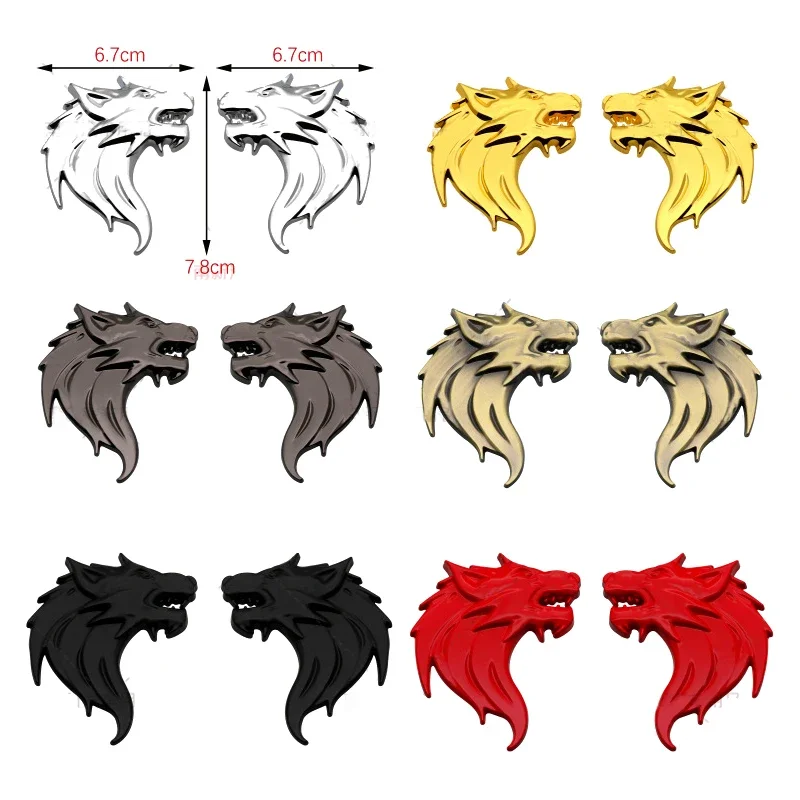 Металлическая наклейка на автомобиль с головой волка значок багажника эмблема