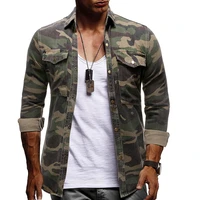 2022 spring and autumn new mens long sleeve camouflage jeans outdoor mountaineering work clothes top