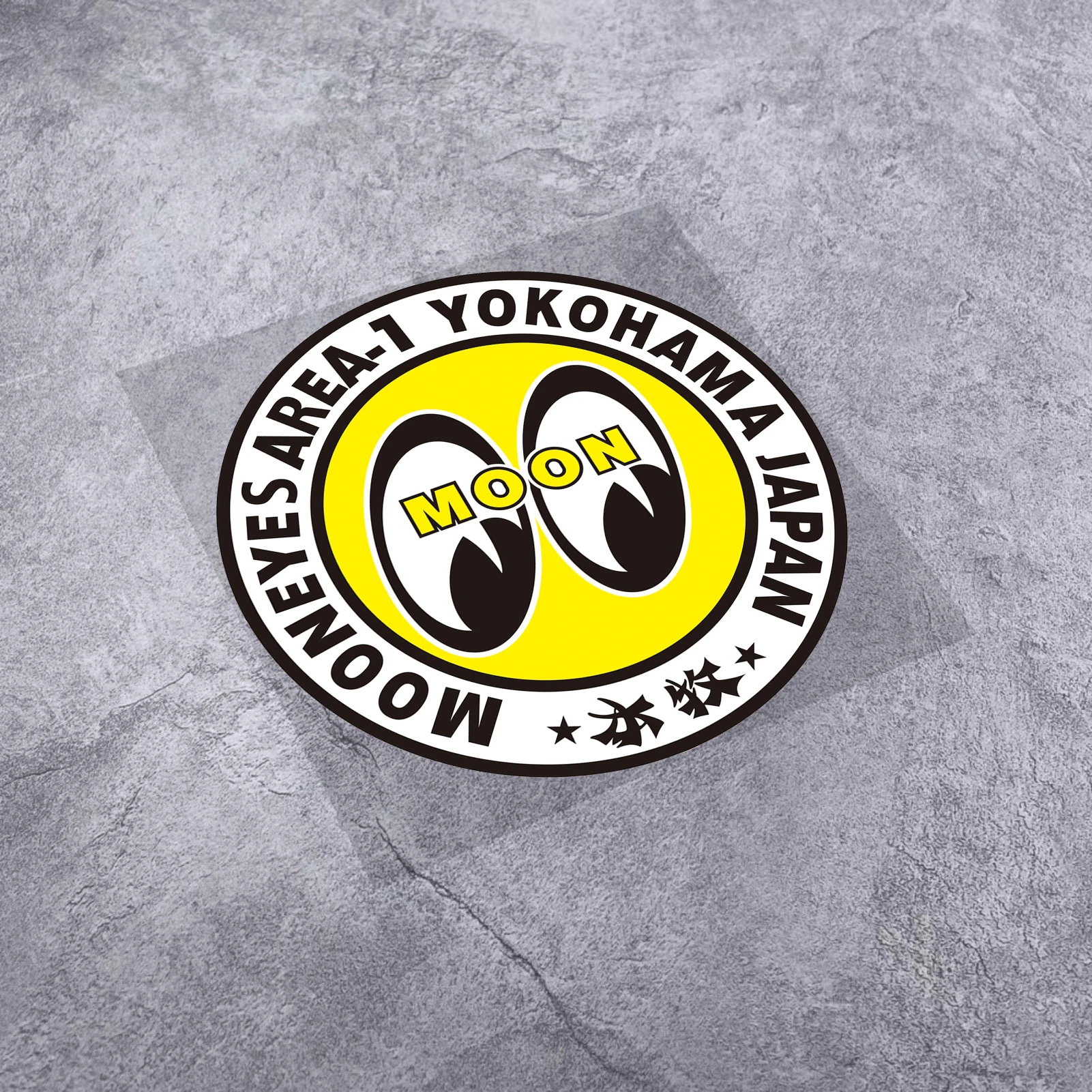 

Автомобильные наклейки с Луной и большими глазами, аппликация для мотокросса, гонок, топливный бак, корпус автомобиля, декоративные водонепроницаемые наклейки