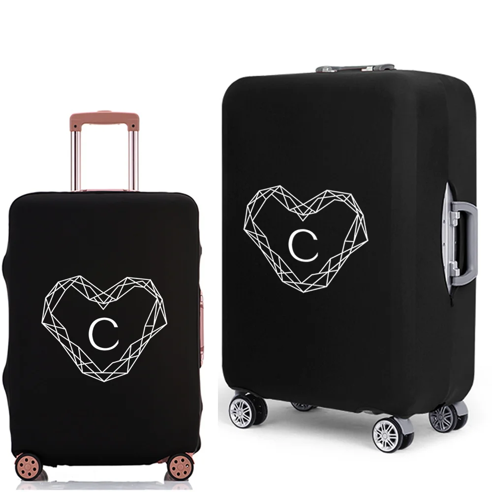 Luggage Case Protective Cover Diamond Letter Pattern Travel Elastic Duffle Luggage Dust Cover for 18-28 Inch Suitcase 2022 New