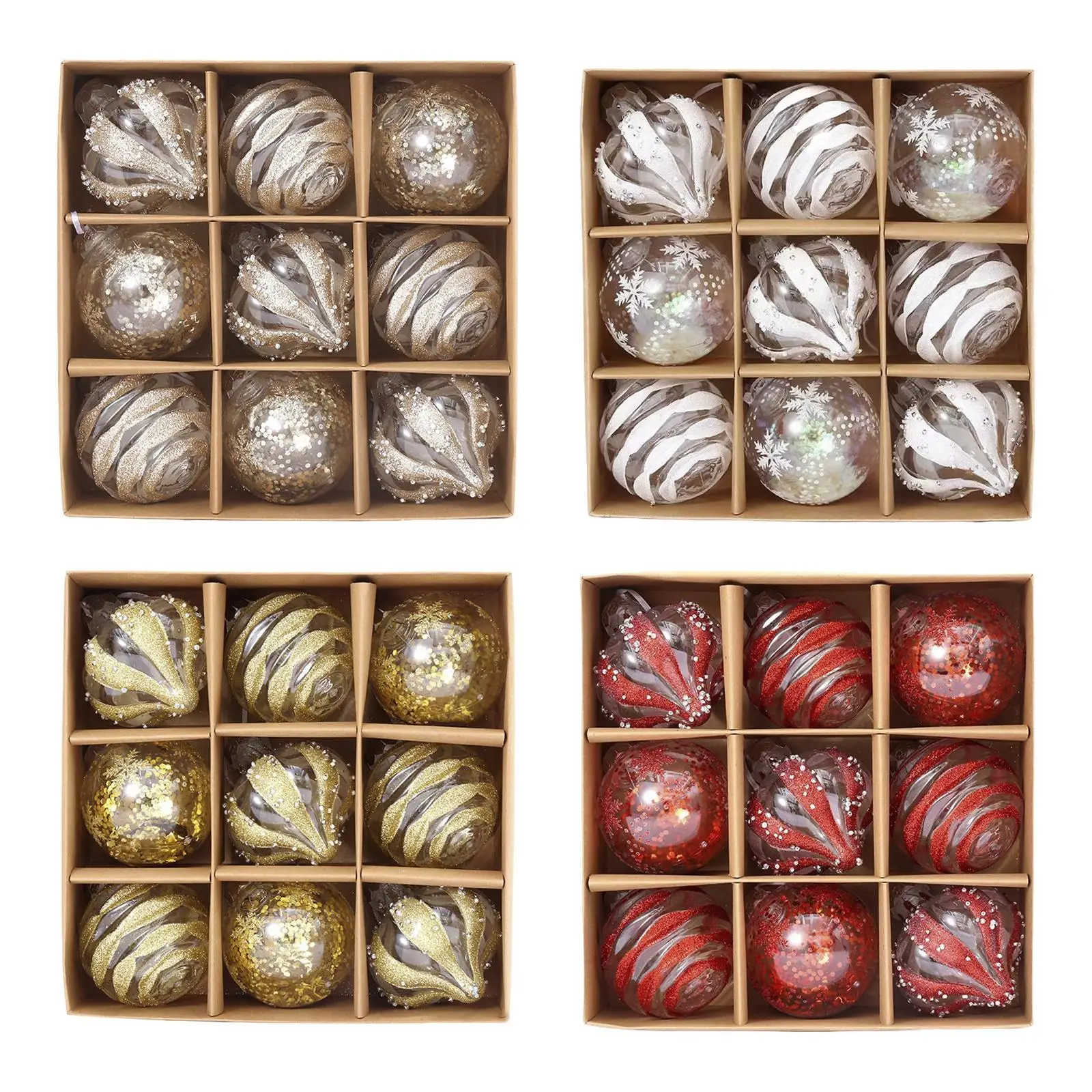 9-компонентные рождественские шары украшения для вечеринок праздничный макет