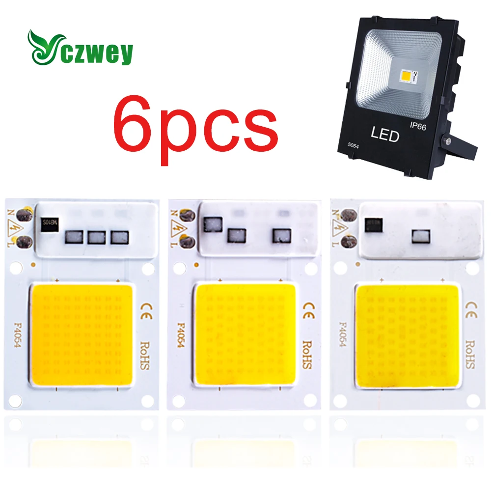 

6pc LED Chip 30W 20W 10W 220V COB Light Source LED Lamp For Flood light Spotlight Accessories DIY No Need Driver Matrix Lighting