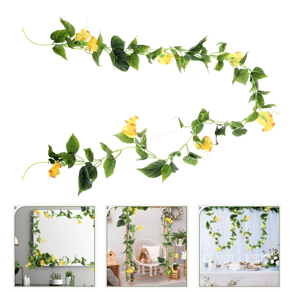

2 Pcs Faux Hanging Vines Flower Garland Backdrop Pendant Decorative Fake Artificial Wall Outdoors