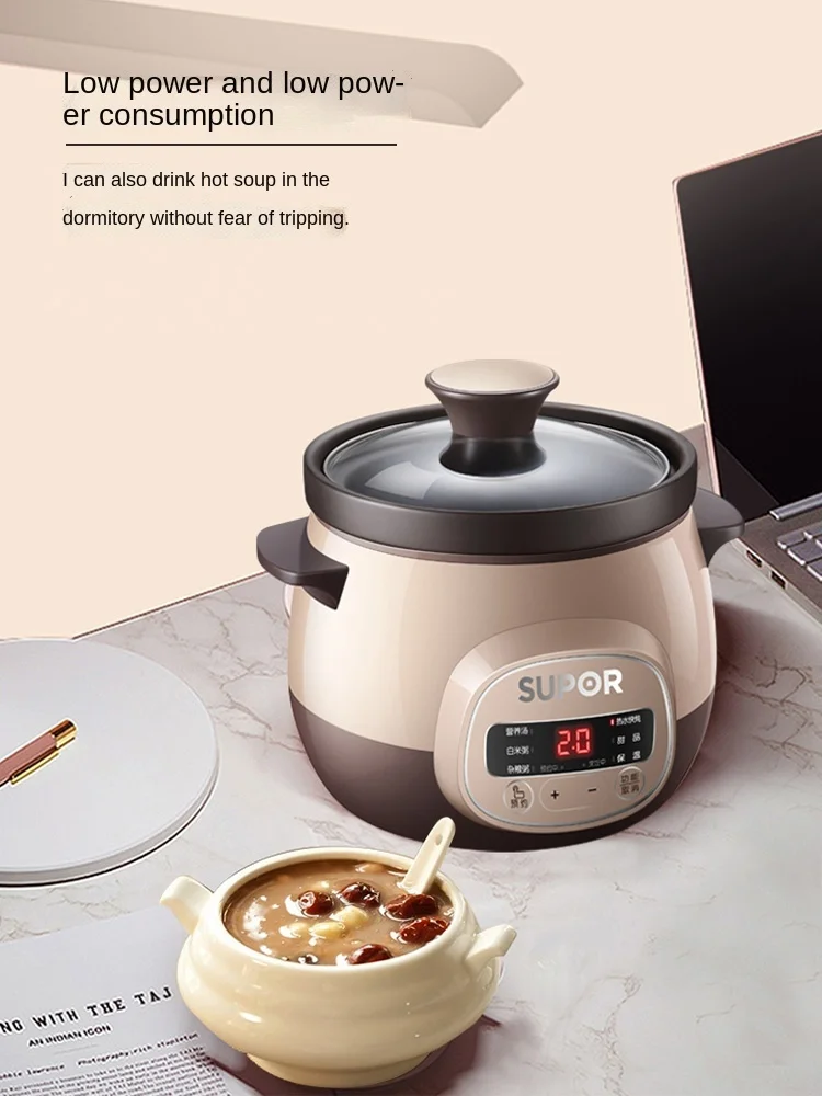 

Electric Stewpot Household Soup Porridge Purple tery Casserole Slow Cooker Automatic Ceramic Health Stew Pot