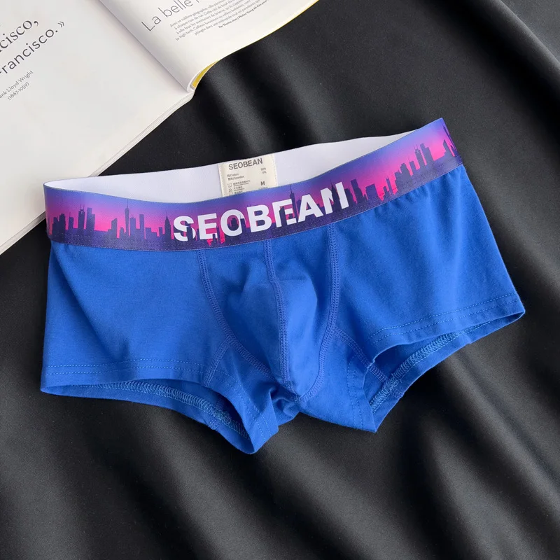 Брендовые мужские боксеры SEOBEAN нижнее белье хлопковые камуфляжные шорты