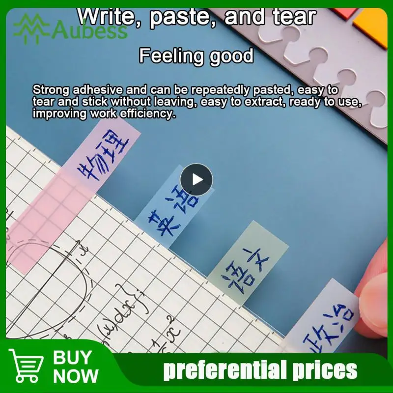 

Pet Waterproof Morandi Sticky Repeated Classification Paste Transparent Index Paste Sheet 6/8 Holes Morandi Color Notes Stickers