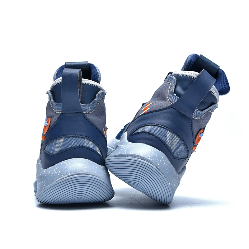 Men's Patchwork Color Basketball Shoes Men's High Top Lace-up Sports Shoes High Quality Non-slip cushioning Rubber Soles