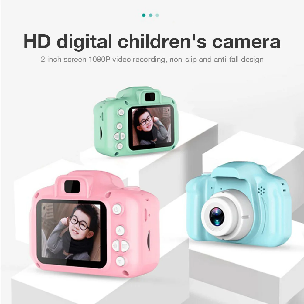 Mini Cartoon Camera 2 Inch HD Screen Educational Children Toys Portable Video Camera Digital Camera SLR Camera Camera for Kid