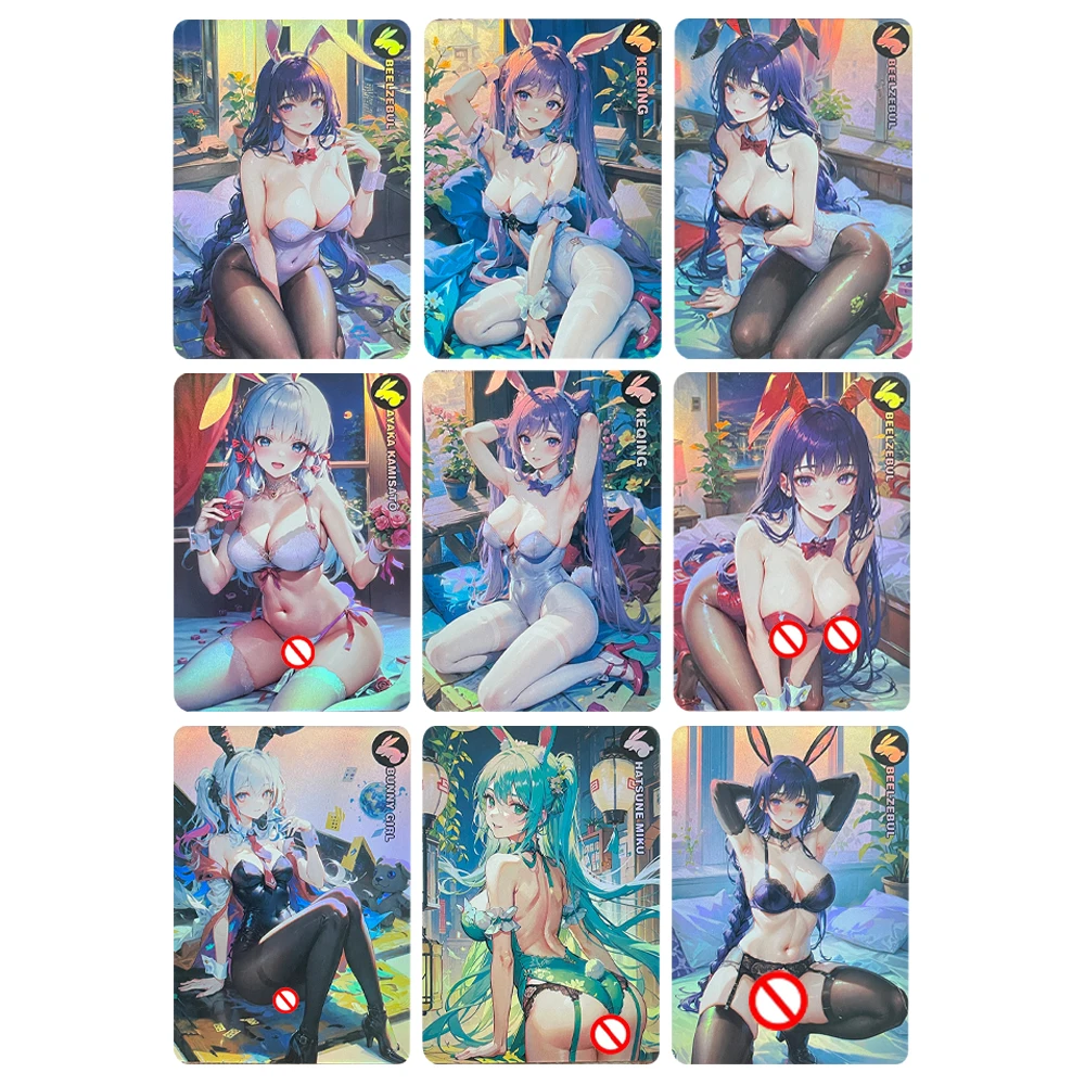 

Genshin Anime Characters Collectors Card Beelzebul Ganyu Yae Miko Diy Drill Flash Cards Acg Sexy Beauty Board Game Hobby Toy