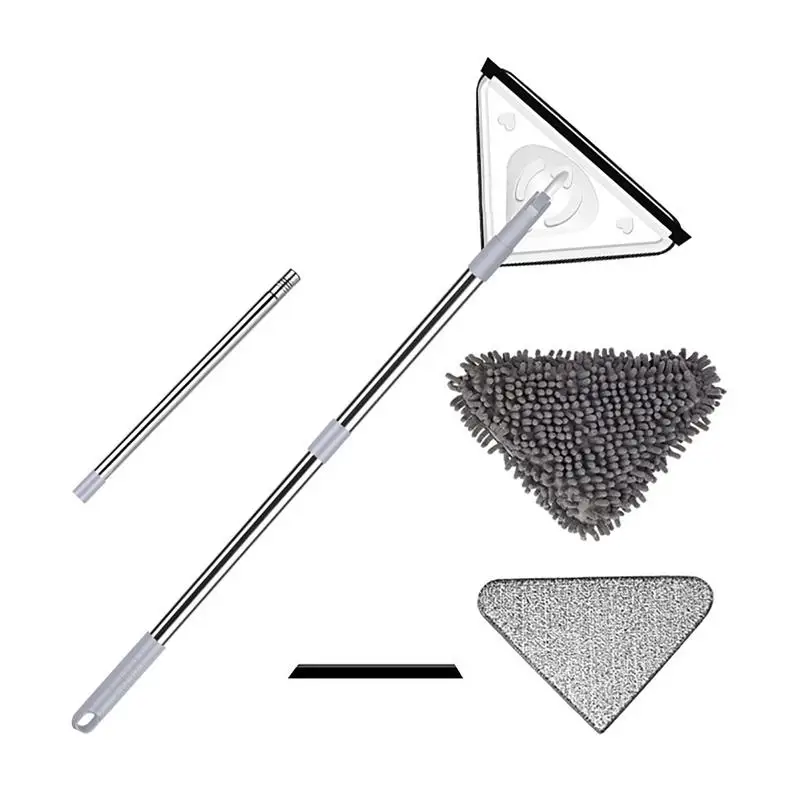 

Швабра треугольная для мытья окон, вращающаяся на 360 градусов, регулируемая, с длинной ручкой