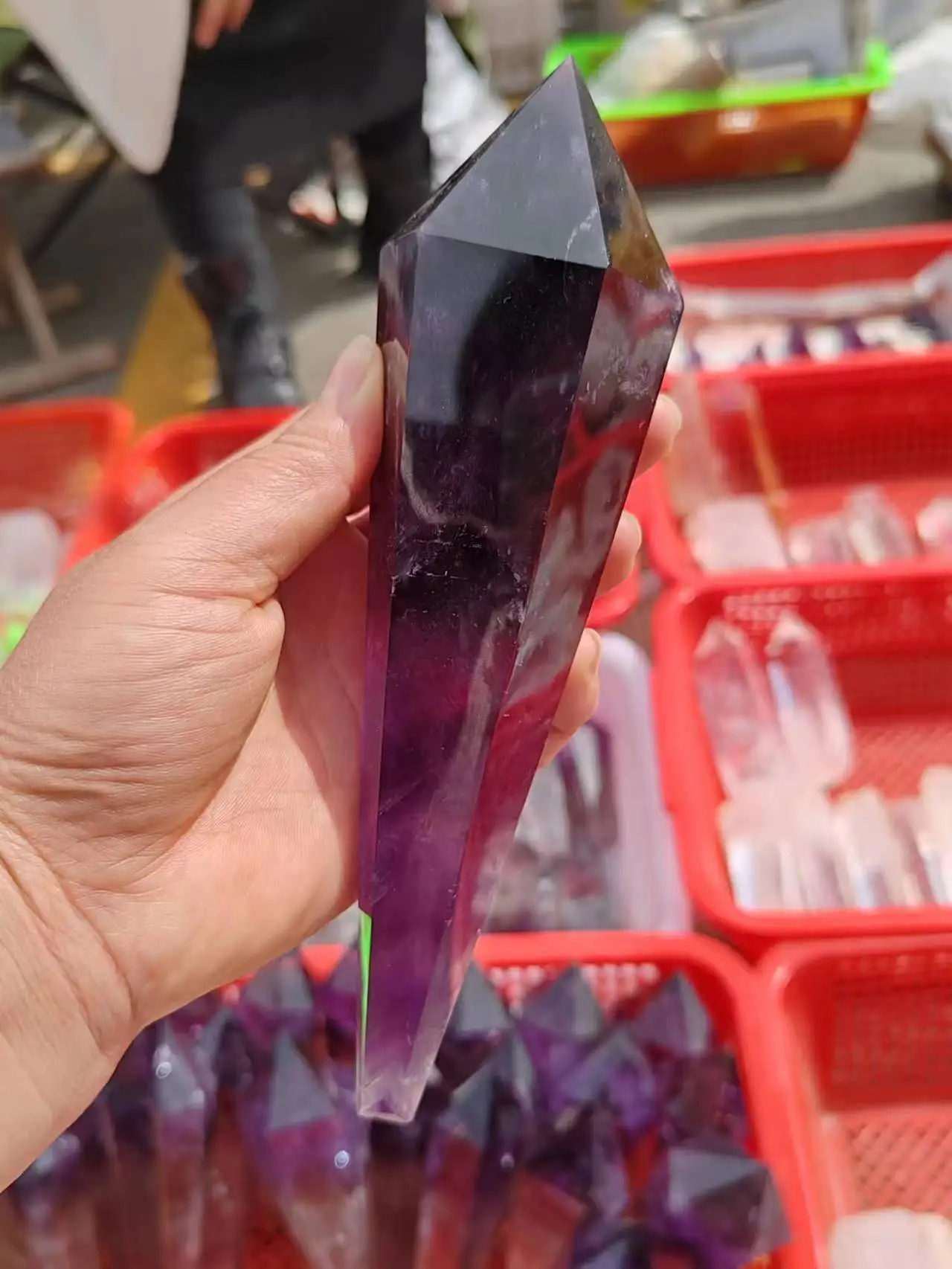 Натуральный Аметист кварцевый кластер Хрустальный стержень образец скипетр