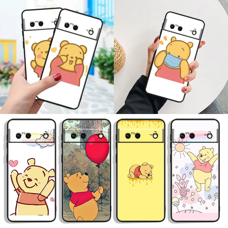

Beautiful winnie the pooh Shockproof Cover for Google Pixel 7 6a 6 Pro 5 4 4A XL 5G Black Phone Case Shell Soft Fundas Capa