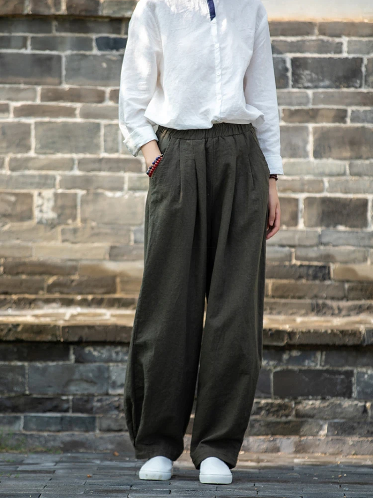 

Pants 2023 Spring and Autumn New Fashion High Waist Lantern Trousers Art Retro Loose Versatile Casual Pants Women Clothing