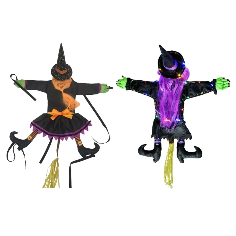 

Spooky Halloween Decorations Crashed Witch Flying into Tree Yard Decoration