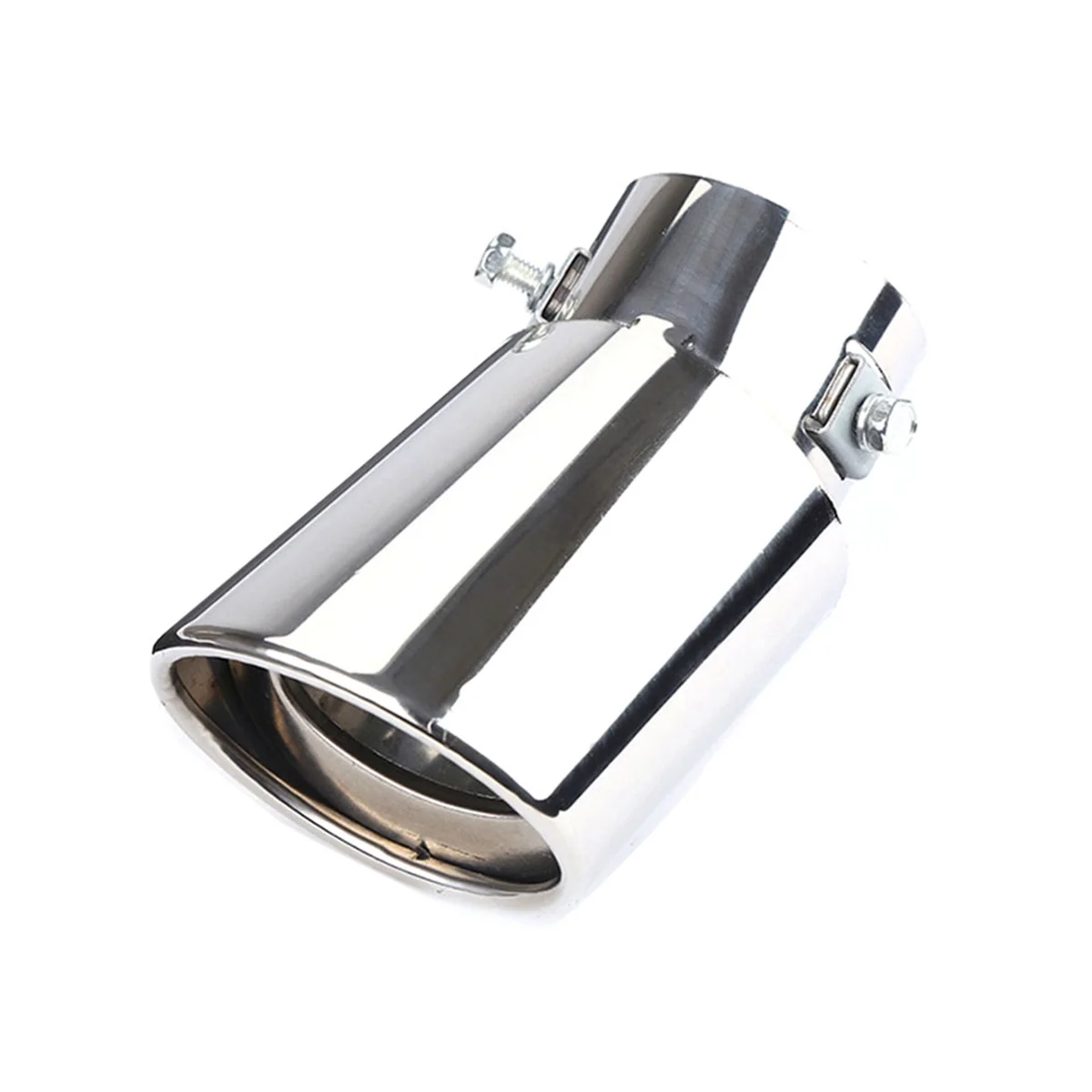 

Car Stainless Steel Bright Silver Curved Exhaust Tail Throat Round Tube Universal Fits Car Accessories