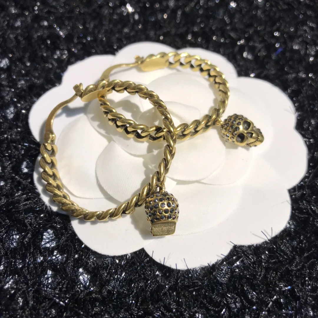 

Европейские и американские винтажные антикварные латунные витые серьги