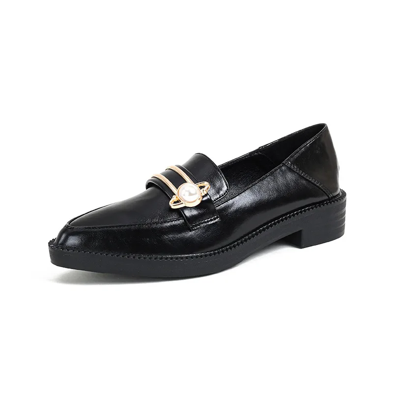 Retro Fashion Elegant Women Loafers Shoes Genuine Leather Shoes Korean Female Flats Driving Shoes Plus Size 42 Zapatos Mujer