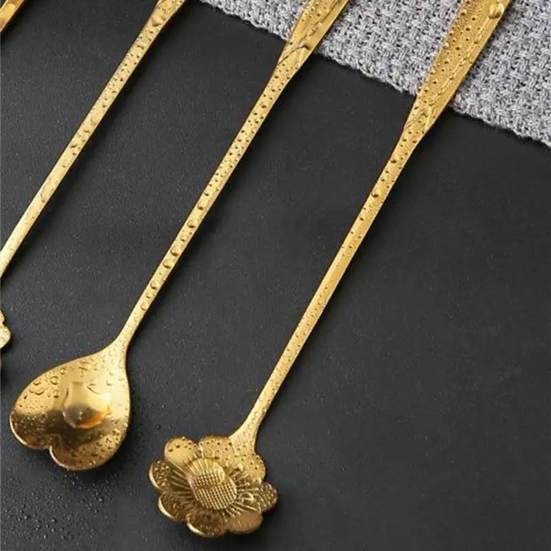 

18cm Stainless Steel Coffee Spoon Long Handle Stirrer Spoon Summer Ice Spoon Dessert Honey Spoon Kitchen Accessories