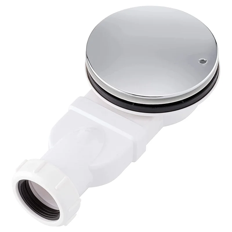 Low Profile Shower Drain Chrome Plated ABS Tray Siphon Slim 90mm 36 L/Min Water Flow Trap Side