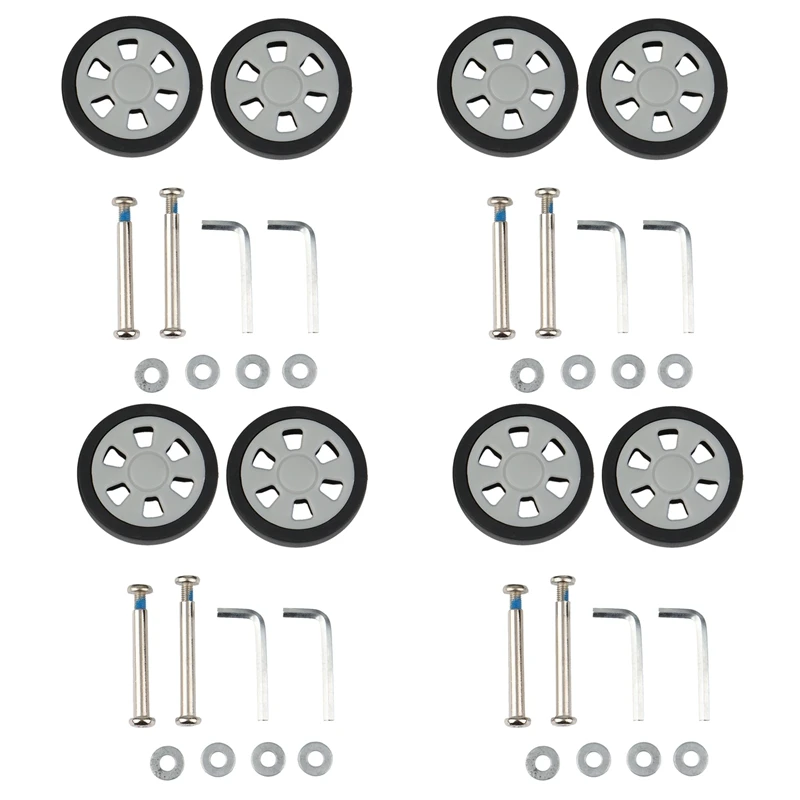 

8X Luggage Accessories Wheels Aircraft Suitcase Pulley Rollers Mute Wheel Wear-Resistant Parts Repair 55X12mm
