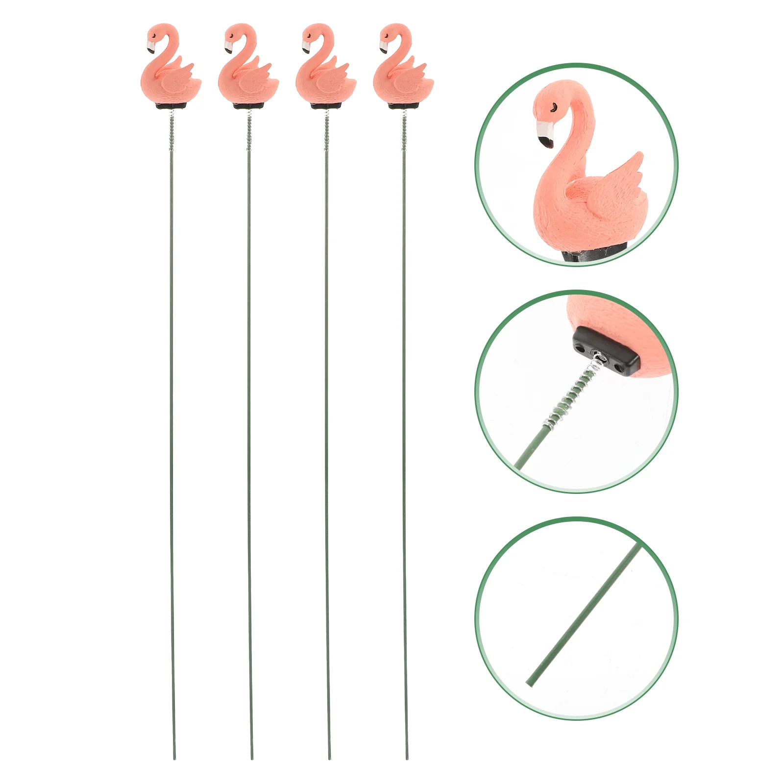 

4 Pcs Potted Flamingo Flower Arrangement Pots Pvc Patio Decoration Stakes