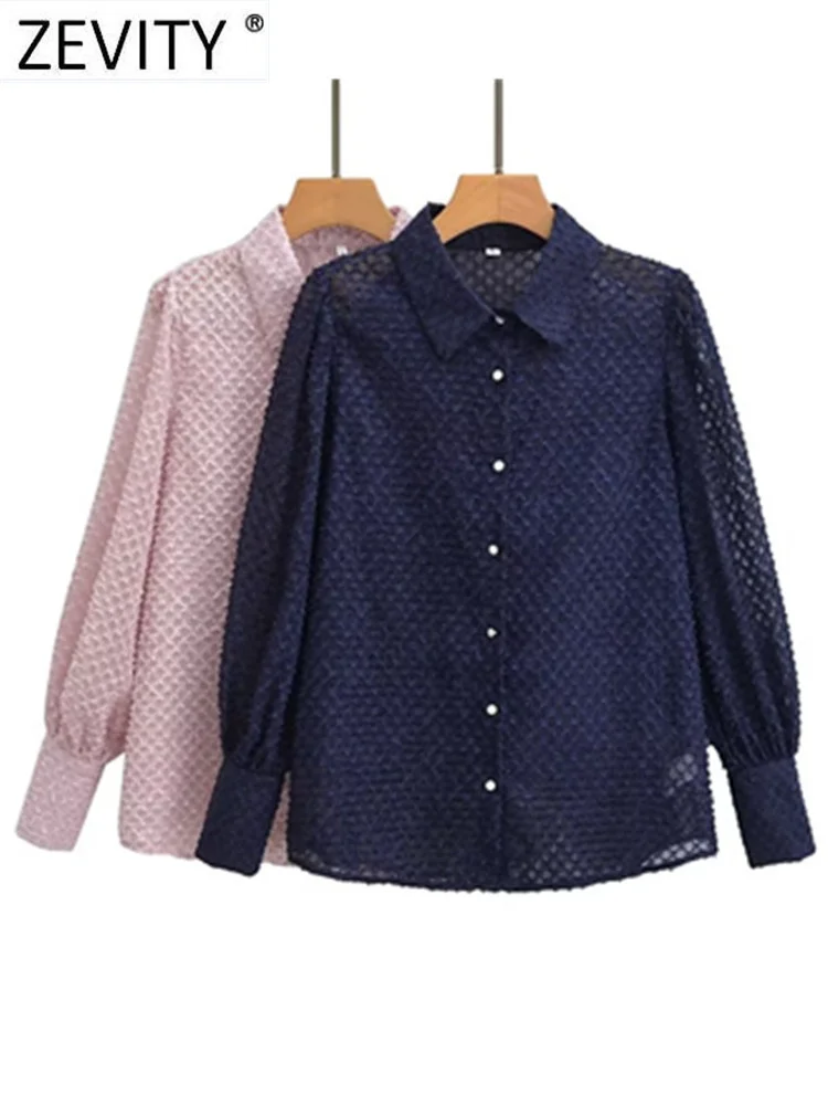 

Новая женская модная однотонная плиссированная блузка Zevity с пышными рукавами женская рубашка с отделкой шикарная Повседневная рубашка Блу...